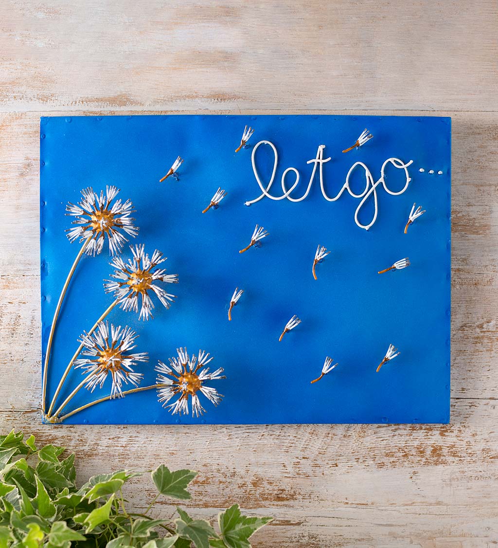 Handcrafted Metal "Let Go" Dandelion Wall Art