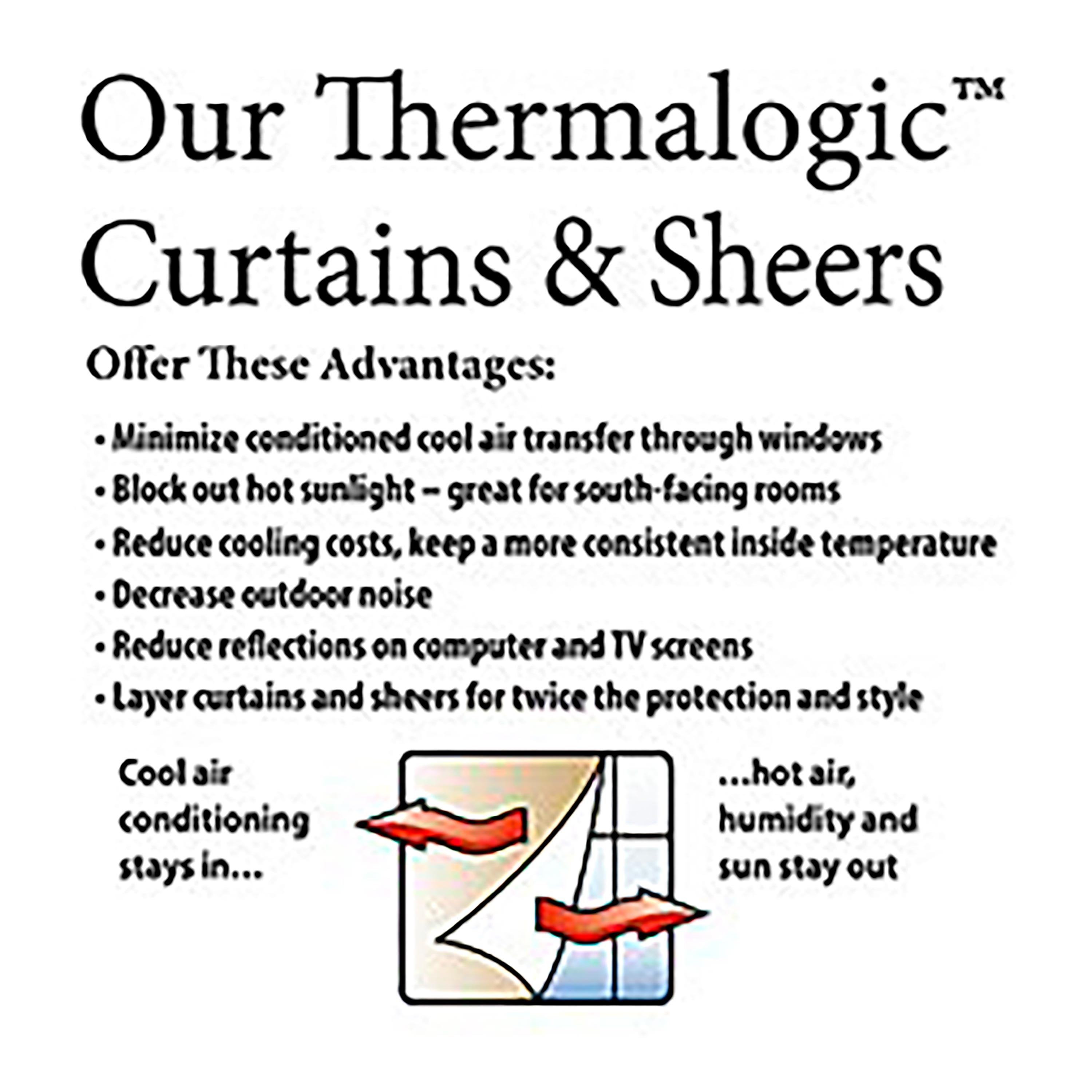 Thermalogic Energy Efficient Insulated Solid Tab-Top Curtains