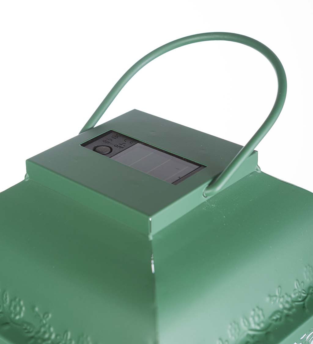 Green Filigree Metal Highland Solar Lantern