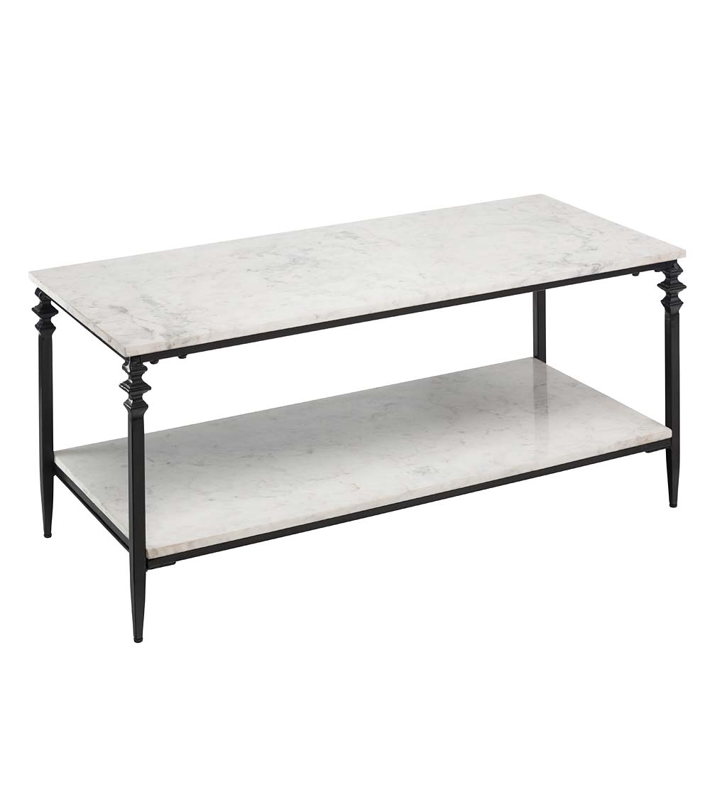 Indoor/Outdoor Nottoway White Marble Coffee/Cocktail Table