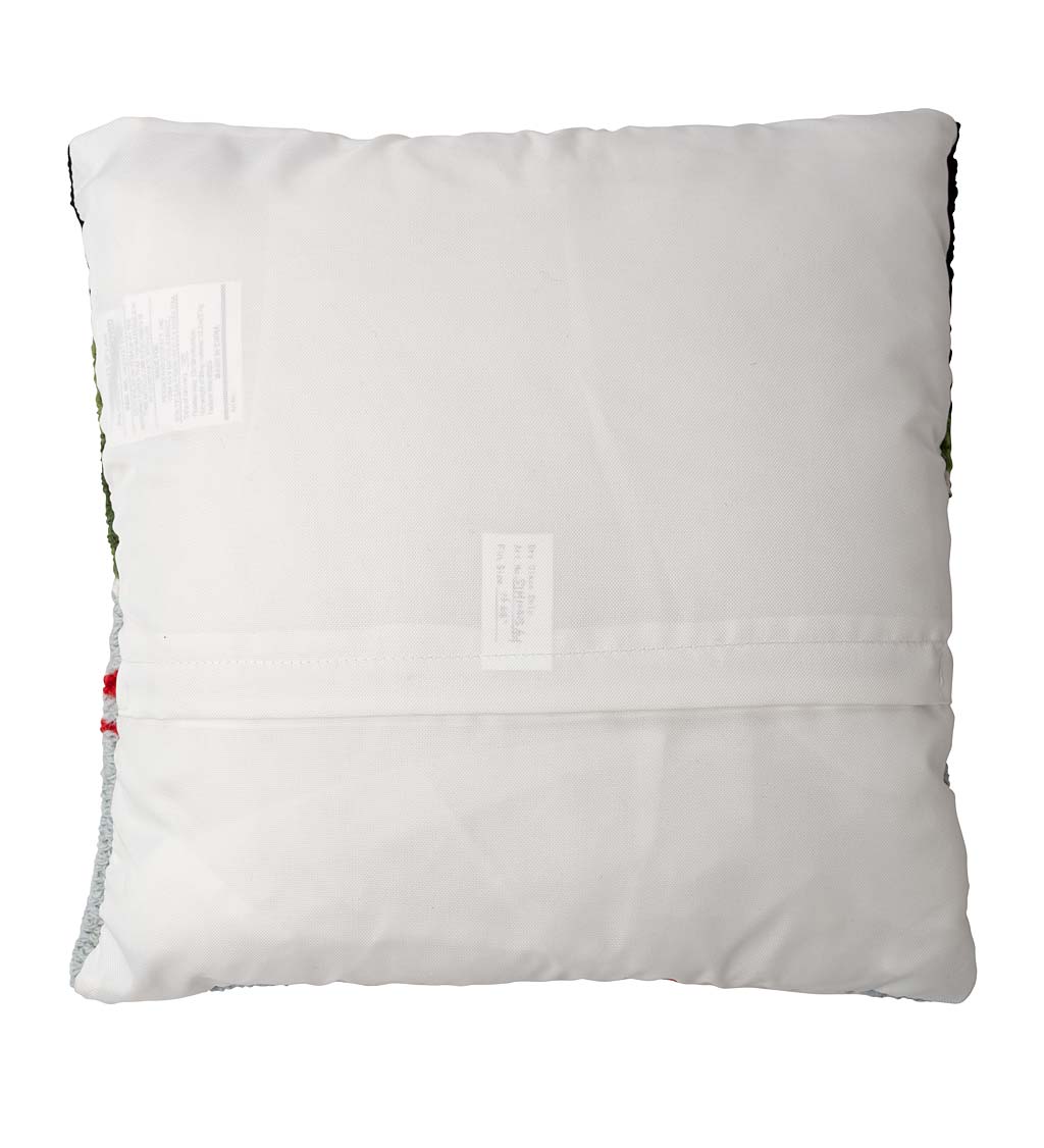 Hooked Wool Westie Dog Holiday Pillow With Snow And Trees