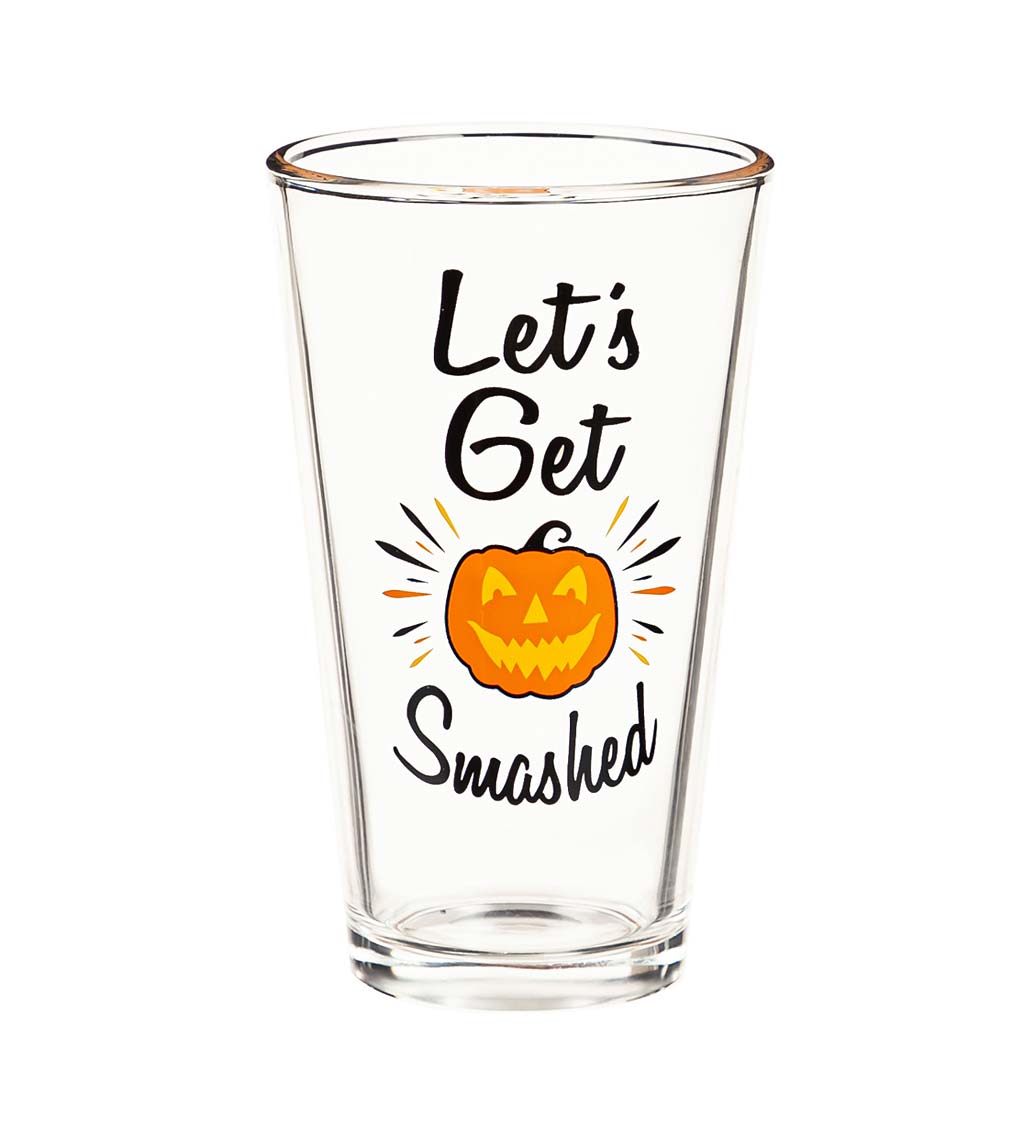 Pint Glass with LED Pumpkin Coaster