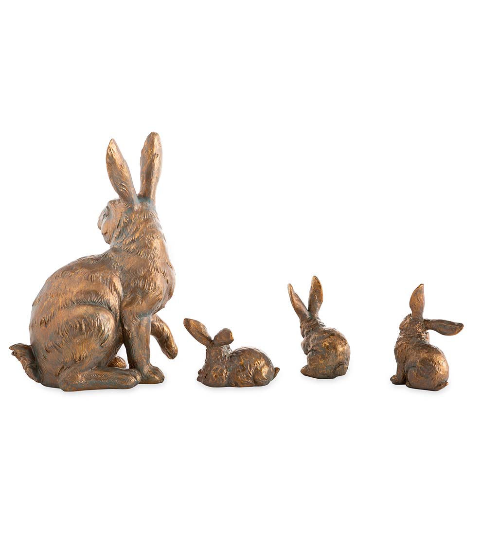 Rabbit Family with Mother and Three Babies, Set of 4