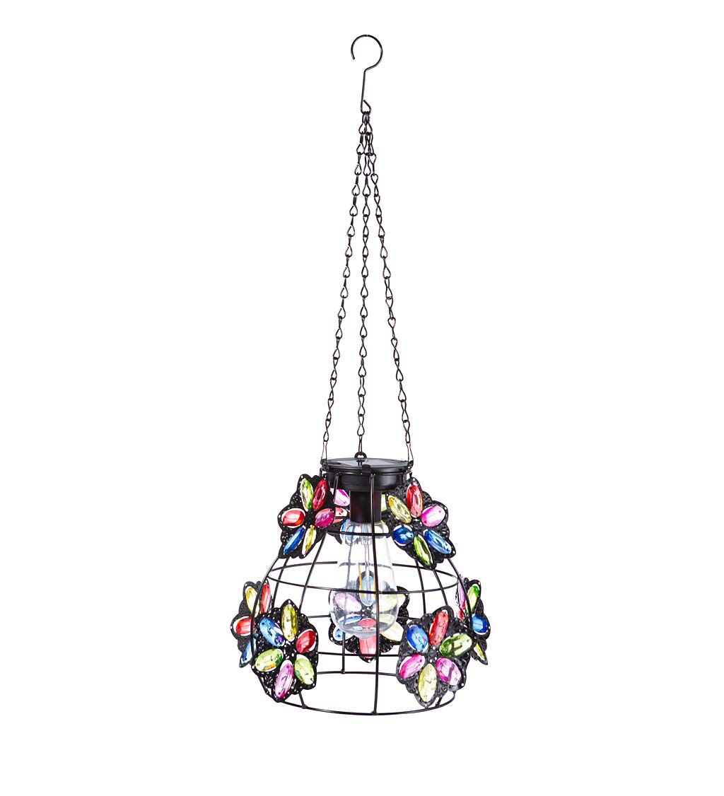 Hanging Solar Cage Lamps with Jeweled Designs swatch image