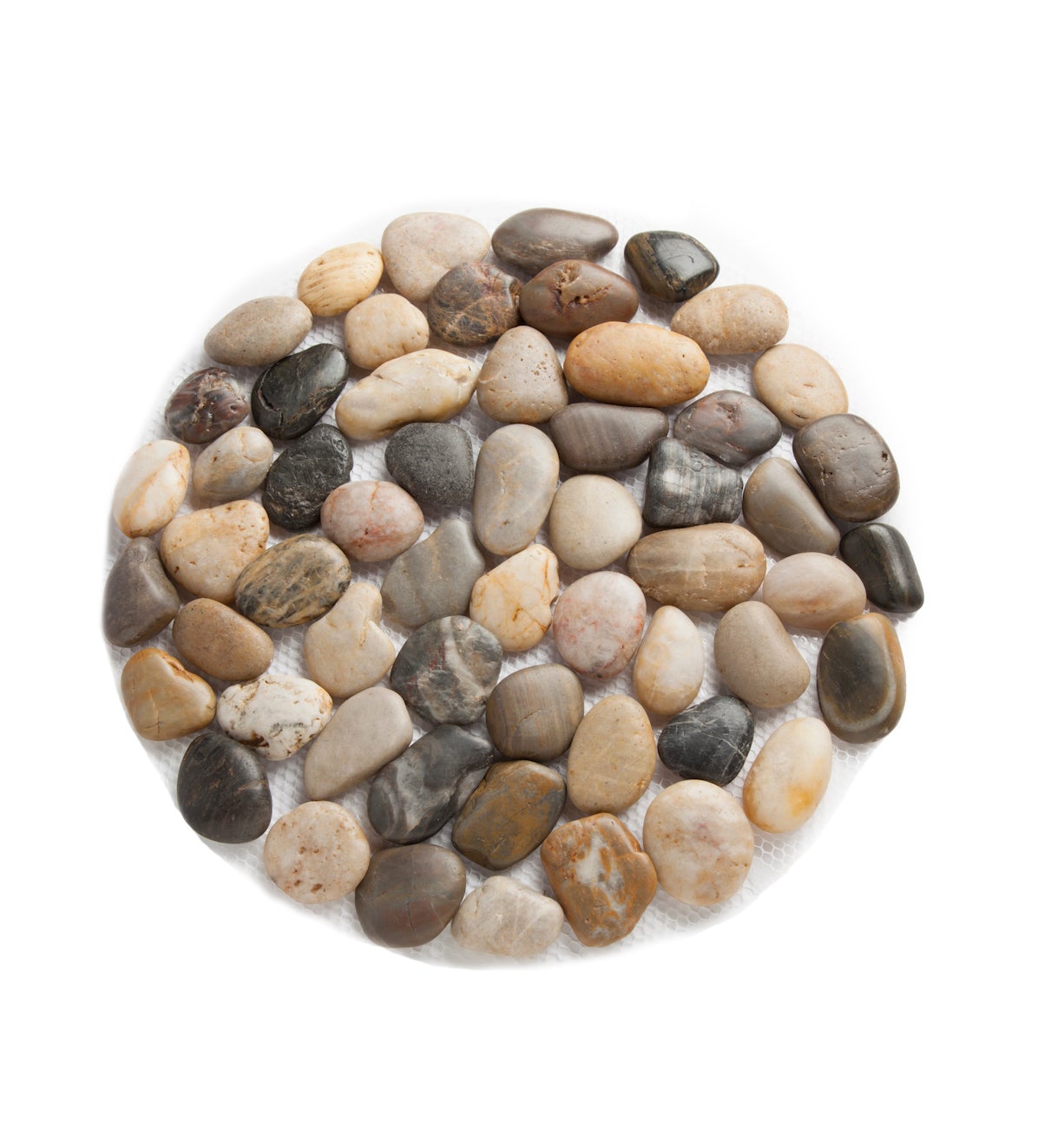 Natural River Rock Stepping Stones with Flexible PVC Backing, Set of 3