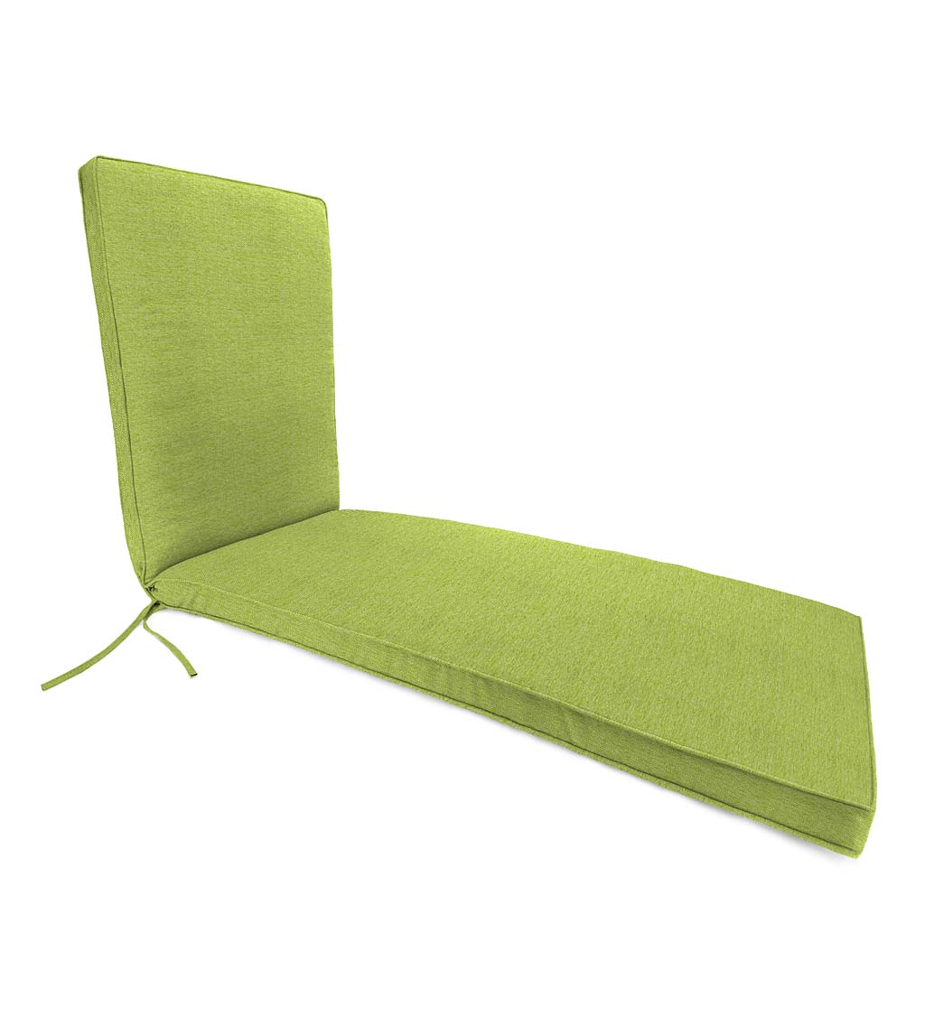 Sunbrella Chaise Cushion with Ties, 74¼" x 23¼" x 3¼", hinged at 46" from bottom swatch image
