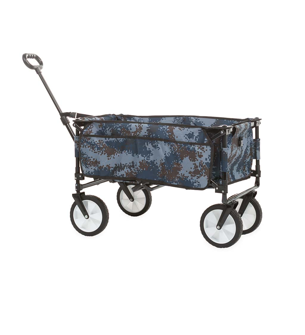 Foldable Garden Utility Wagon with Wheels and Handle