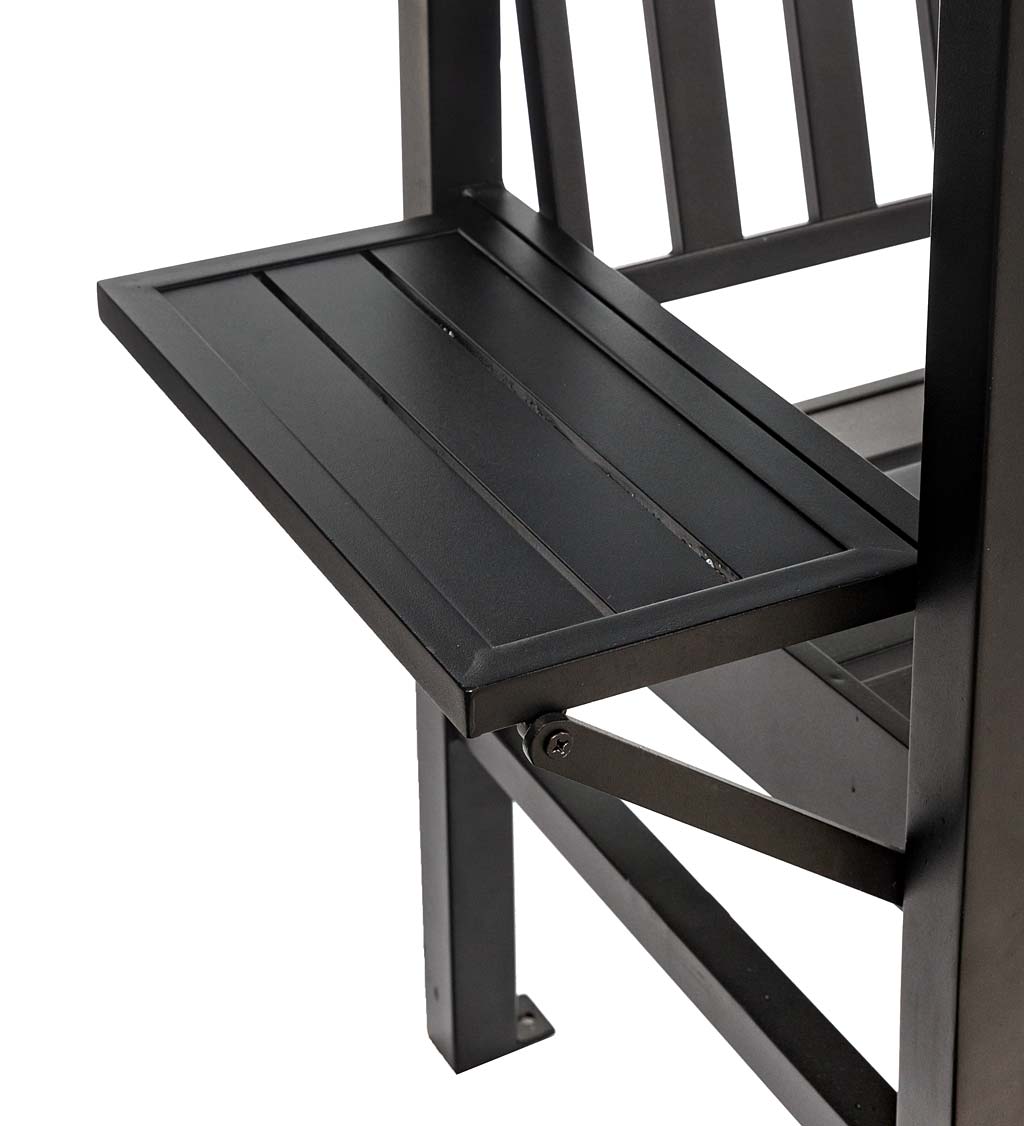 Cast Aluminum Arbor Bench Pergola with Side Tables