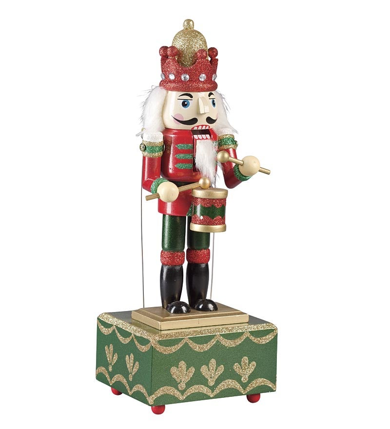 Musical Animated Wooden Nutcracker Statue swatch image