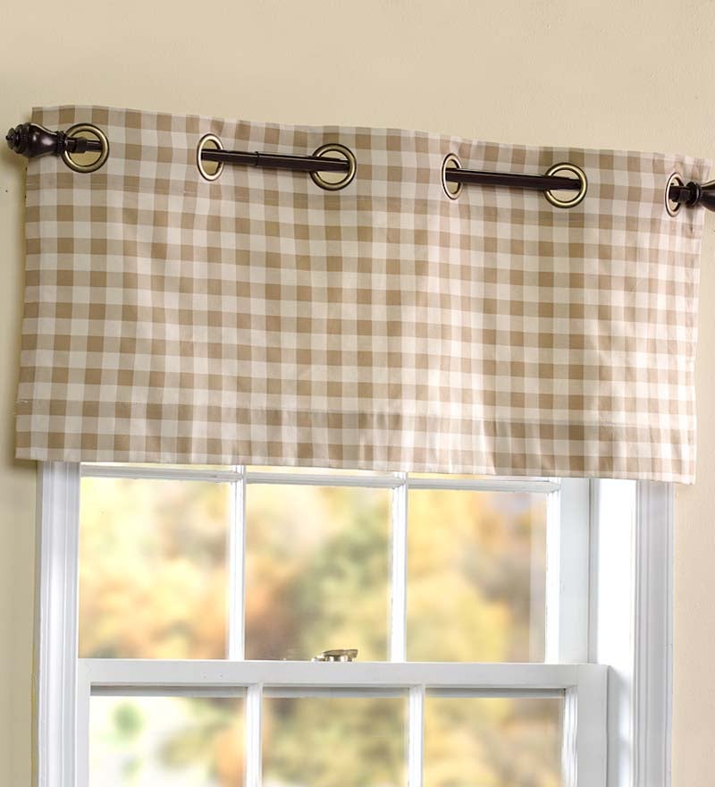Thermalogic™ Check Grommet-Top Valance, 40"W x 15"L