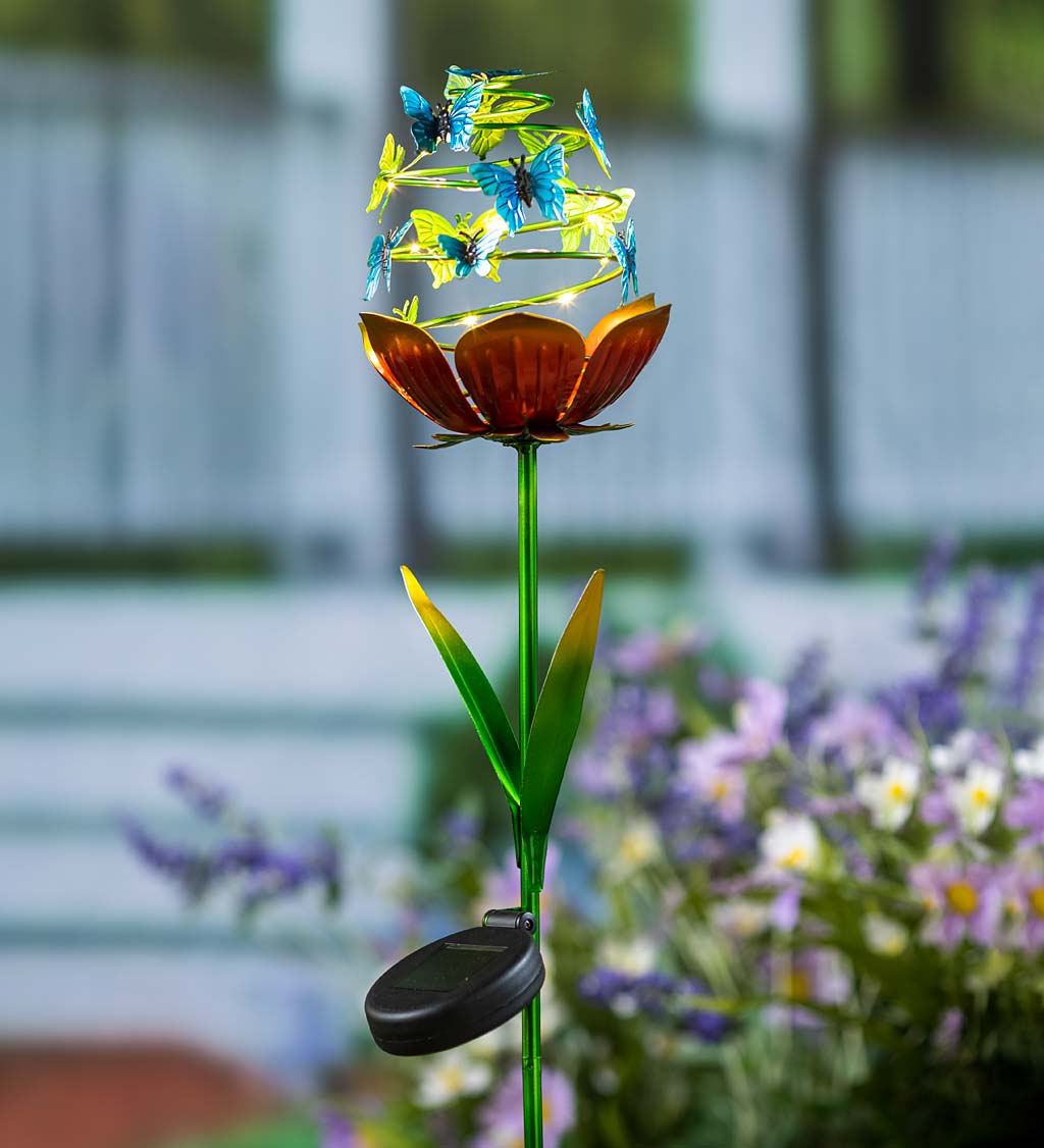 Solar Butterfly Flower Garden Stake