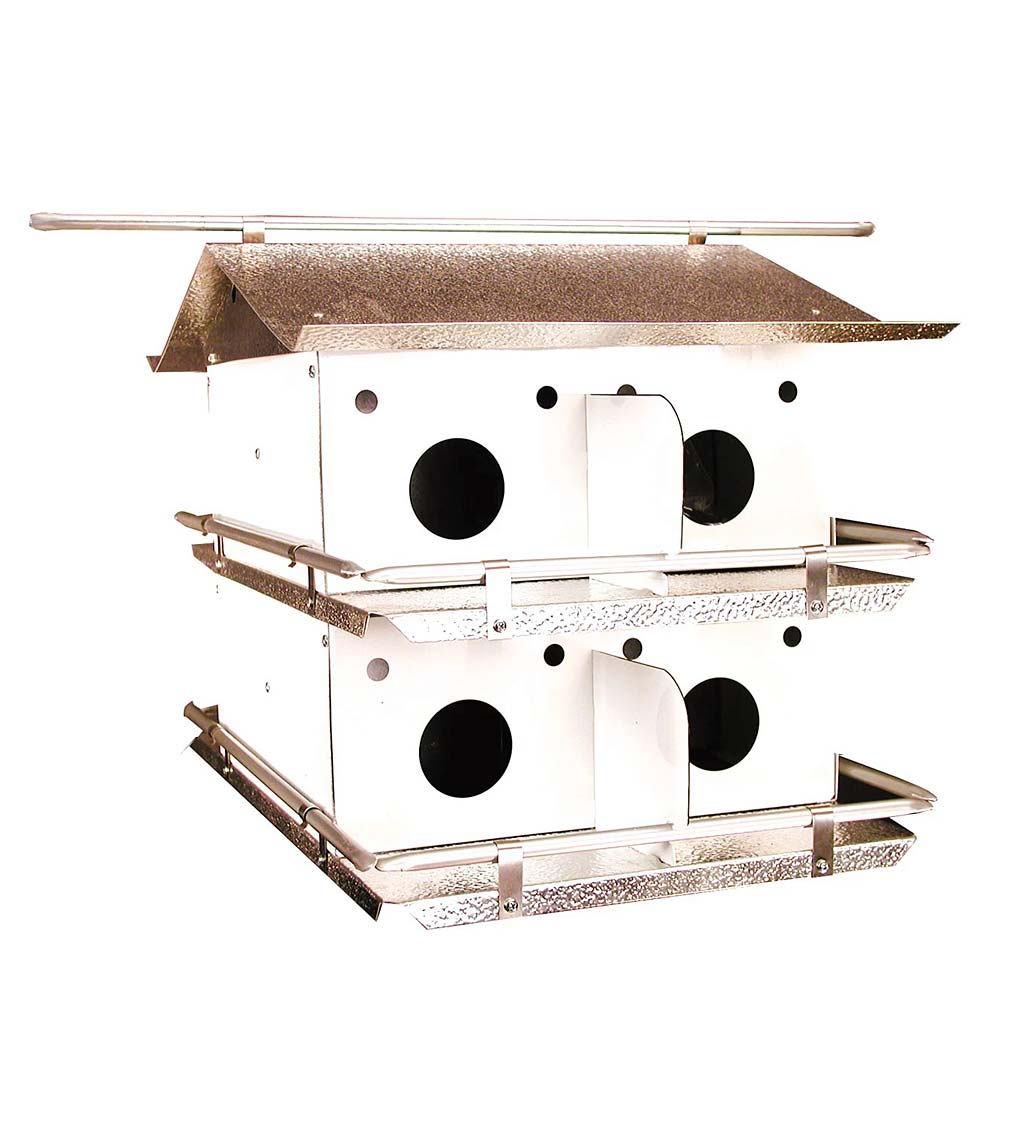 Ready-to-Assemble 8-Room Purple Martin Birdhouse and Pole Set