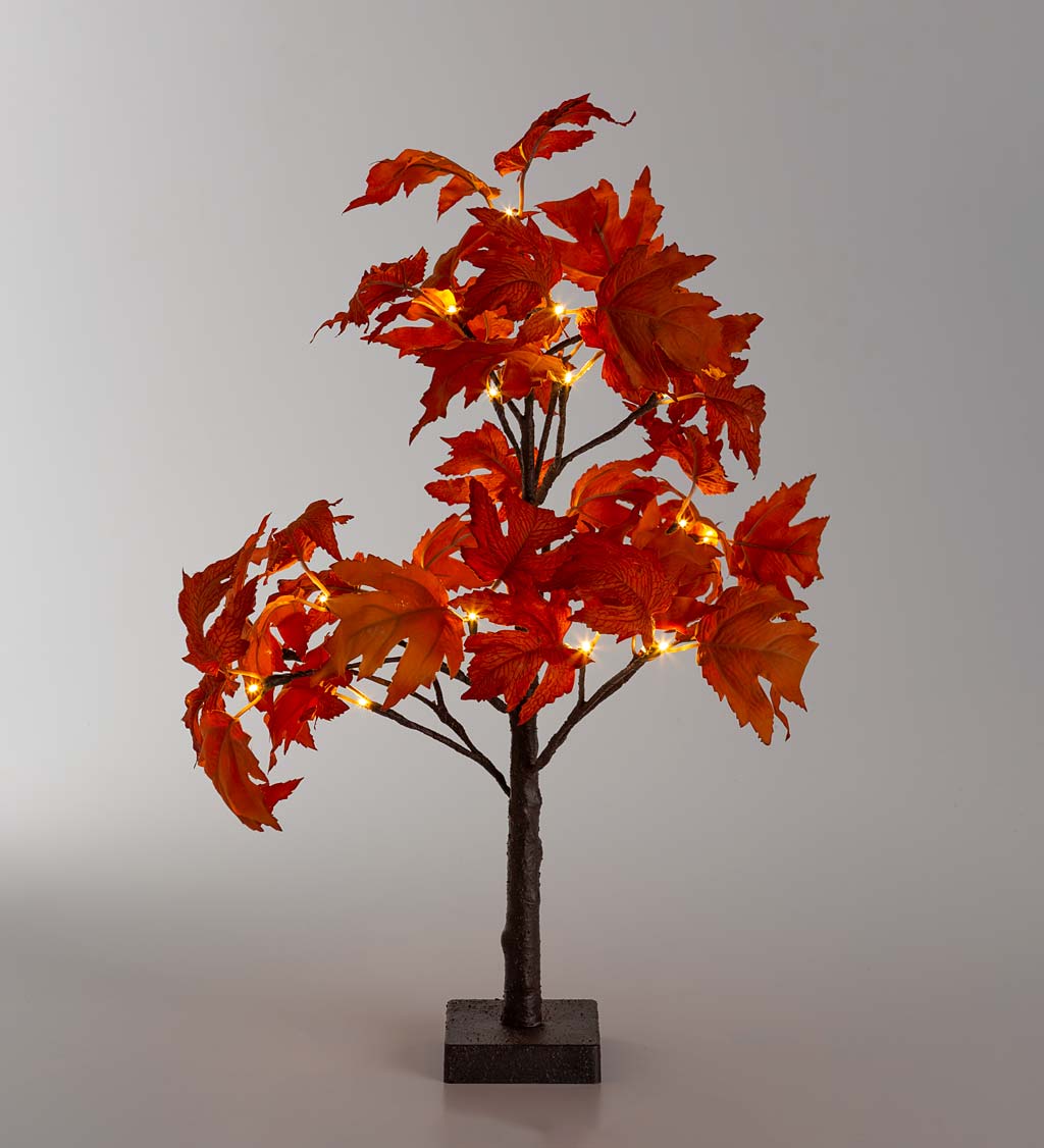 Indoor/Outdoor Lighted Tabletop Red Maple Tree with 20 Lights