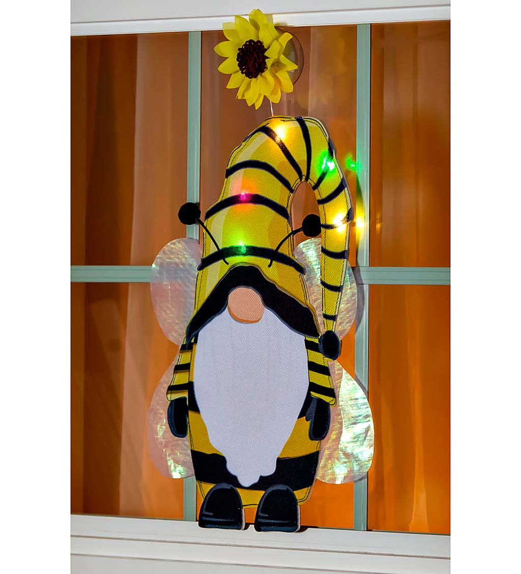 Lighted Bumblebee Gnome Window Décor