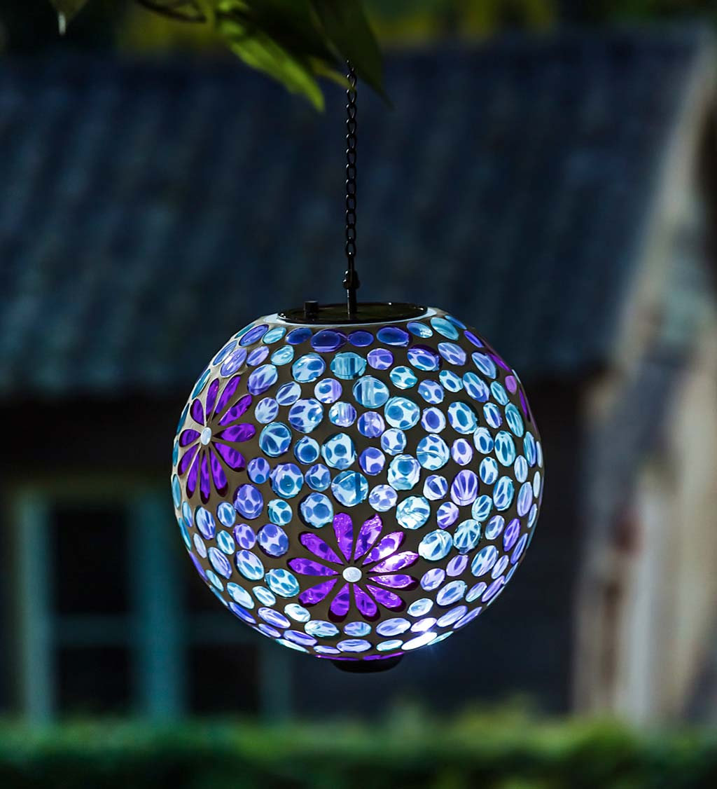 Solar Hanging Mosaic Gazing Ball