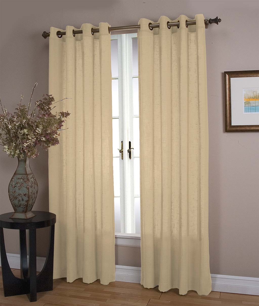Lined Sheer Linen Panel with Grommets