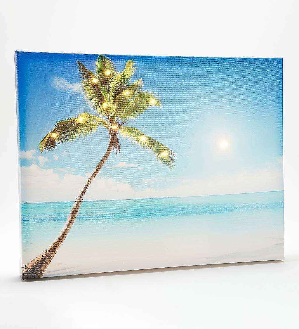 Seaside Palm Illuminated Outdoor Canvas