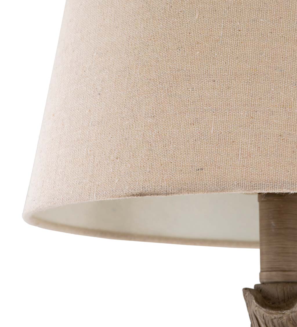 Twisted Branch Table Lamp with Natural Linen Shade