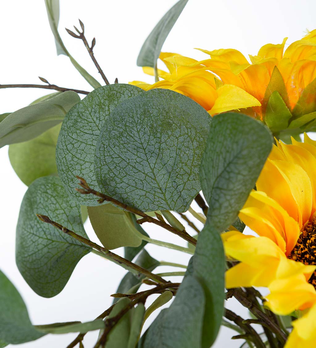 Sunflower and Eucalyptus Arrangement in Vase