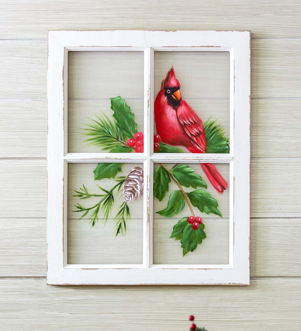 Holiday Cardinal Window Wall Art
