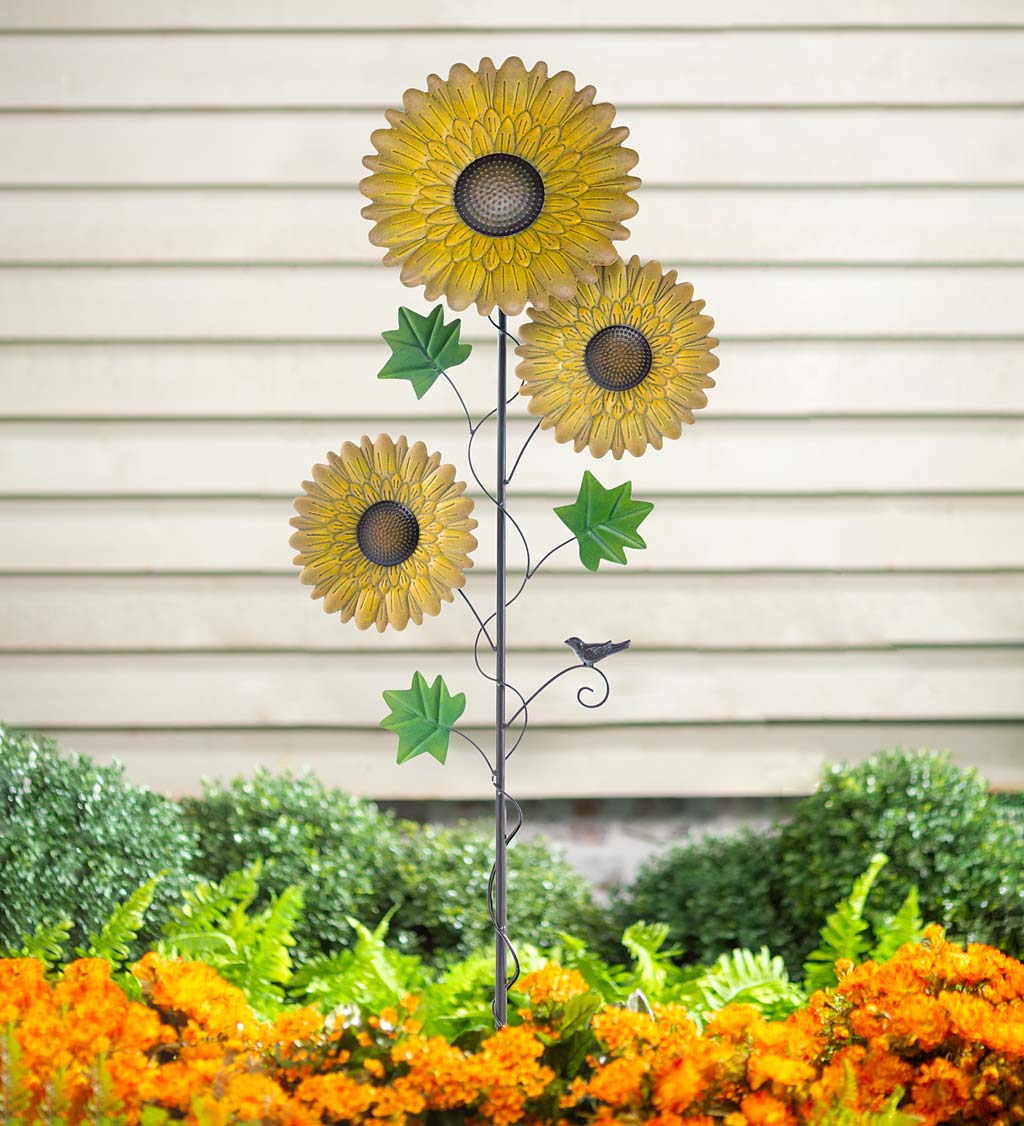 Sunflower Garden Metal Stake