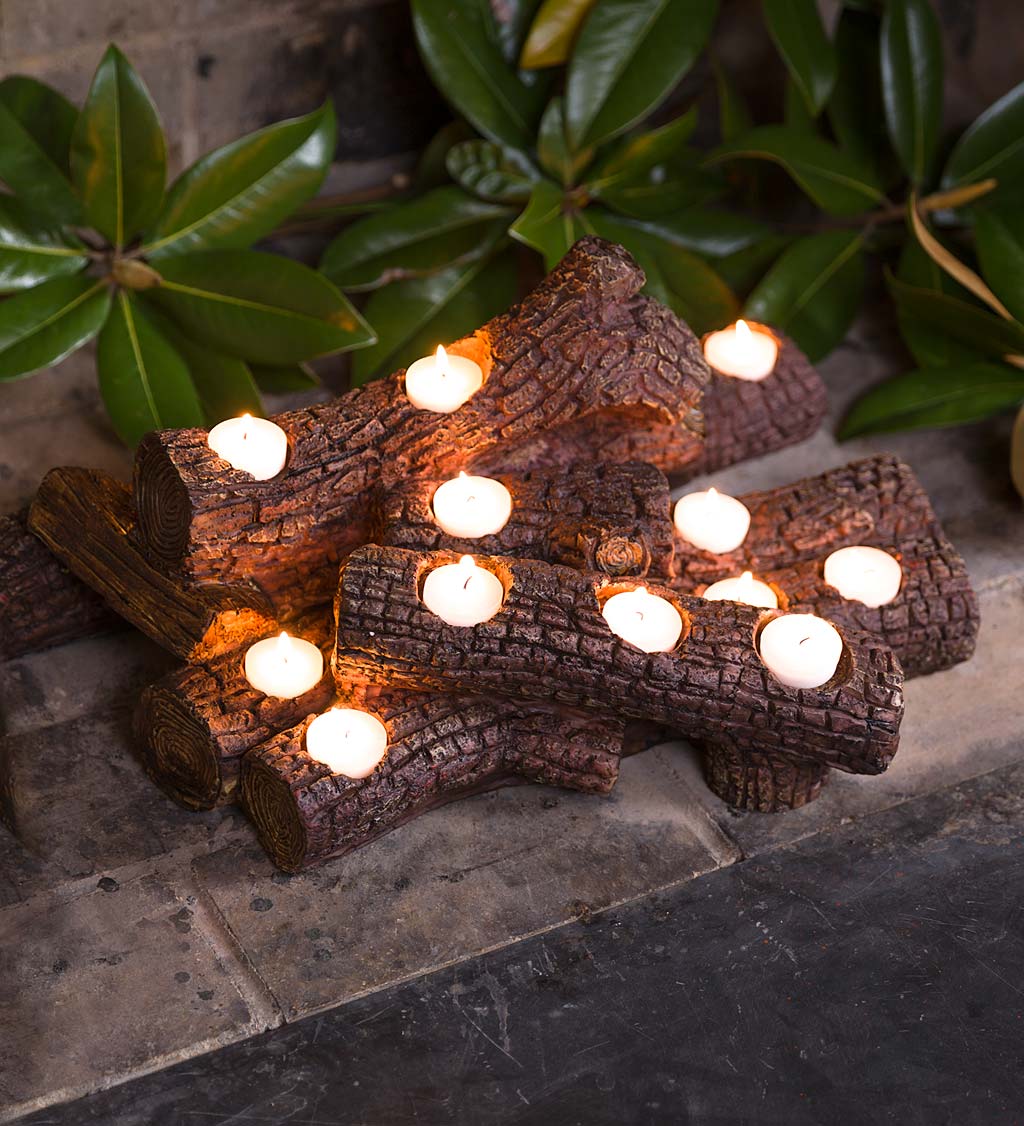 Large Log Fireplace Candle Holder swatch image