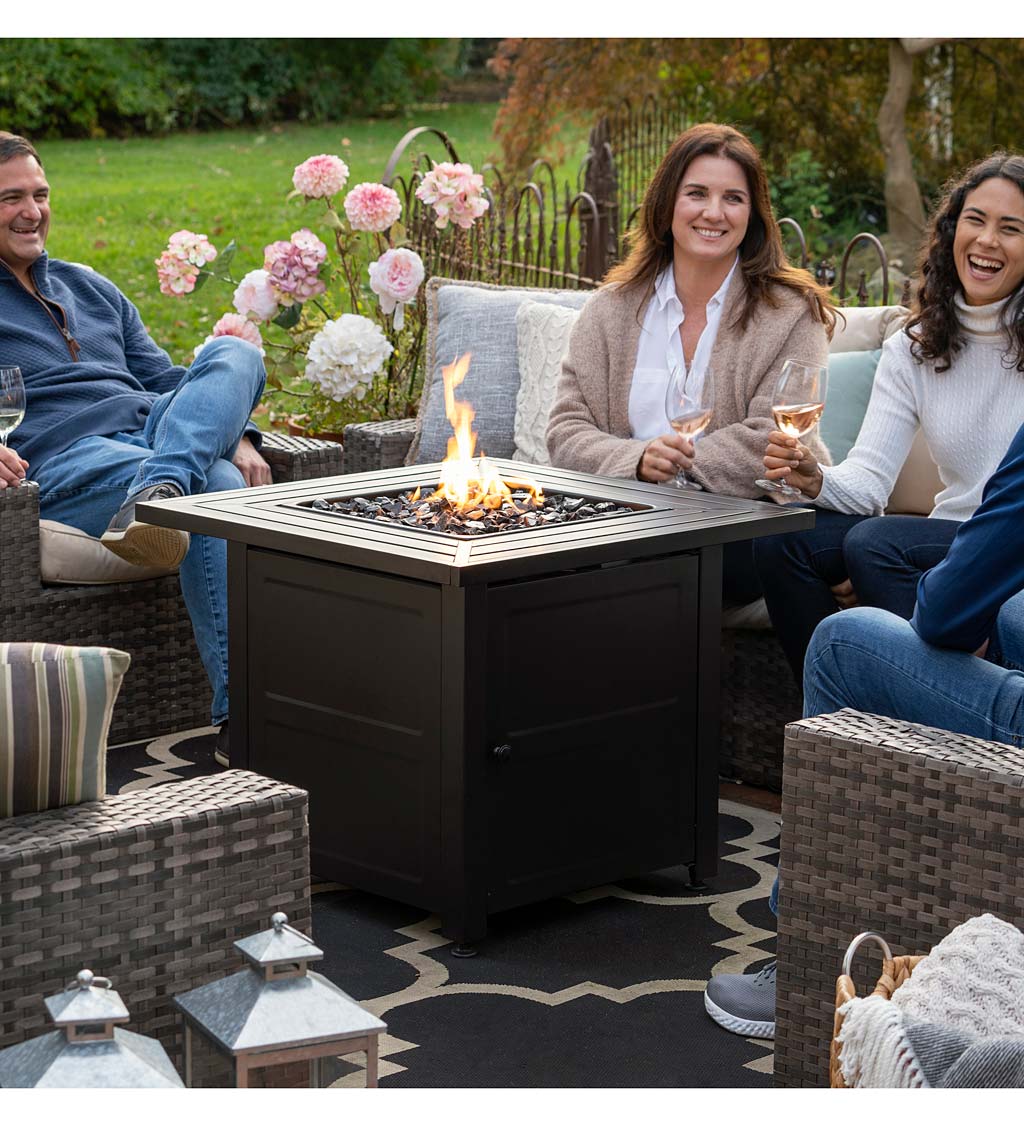 Gilbert Outdoor LP Gas Fire Pit with Steel Mantel