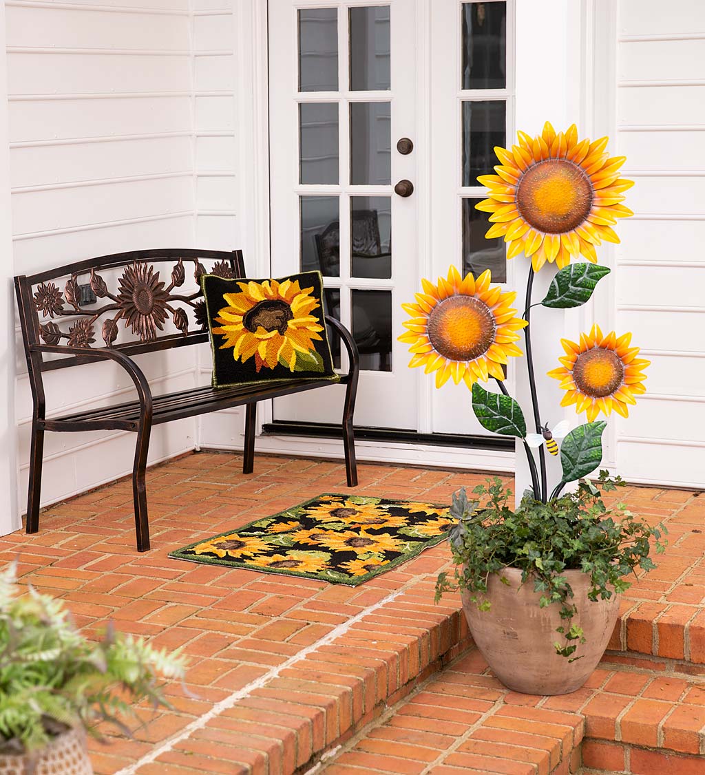 Sunflower Metal Garden Bench