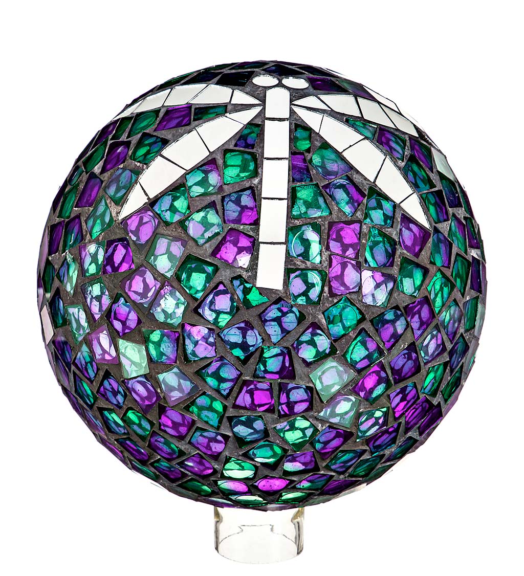 Mosaic Dragonfly Glass Gazing Ball