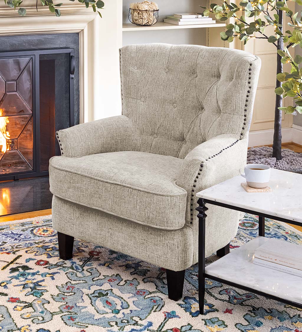 Beverly Tufted Accent Chair With Nailhead Trim