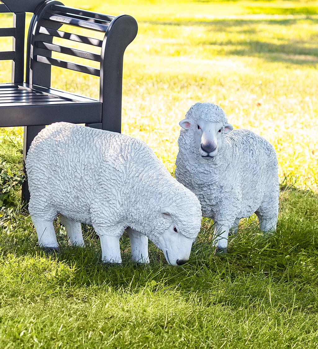 Outdoor Resin Merino Sheep Lawn Statues
