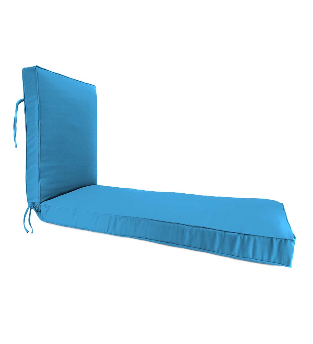 Sunbrella Chaise Cushion with Ties, 74¼" x 23¼" x 3¼", hinged at 46" from bottom