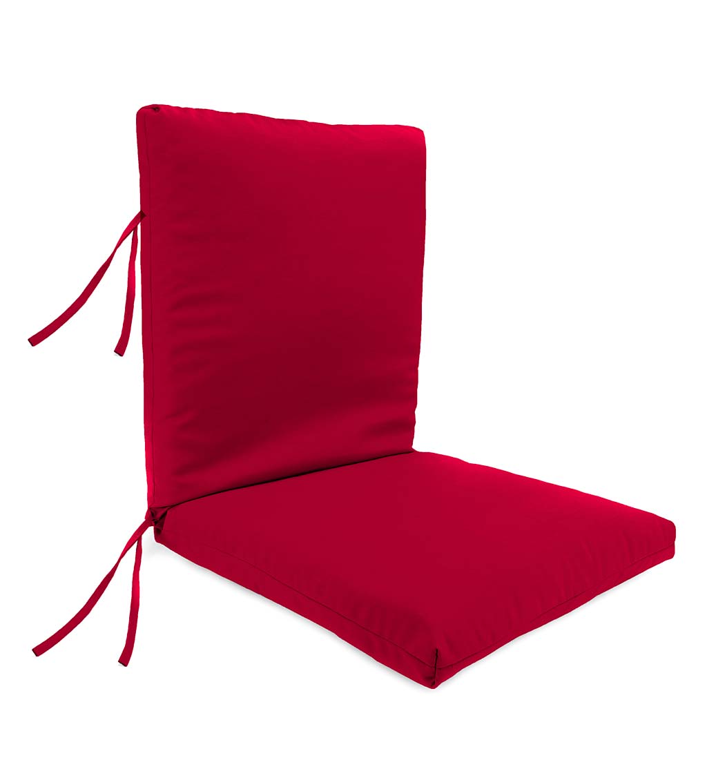 Polyester Classic Large Club Chair Cushion With Ties, 44" x 22" with hinge 22" from bottom swatch image
