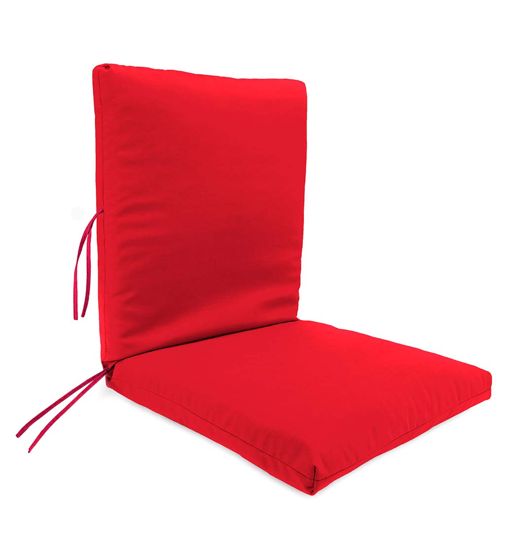 Sunbrella Large Club Chair Cushion with Ties, 44" x 22" with hinge 22" from bottom swatch image