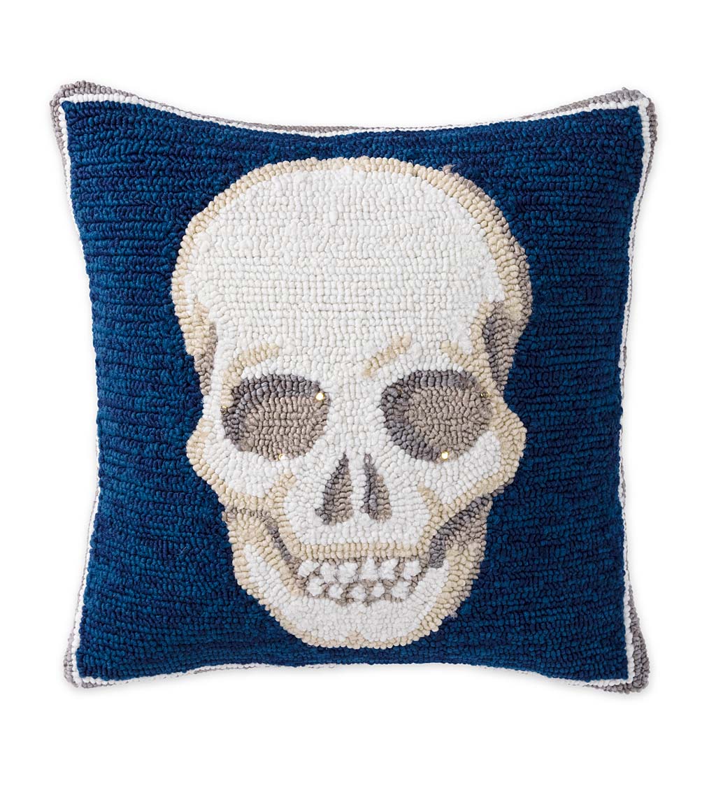 Indoor/Outdoor Lighted Skull Halloween Pillow