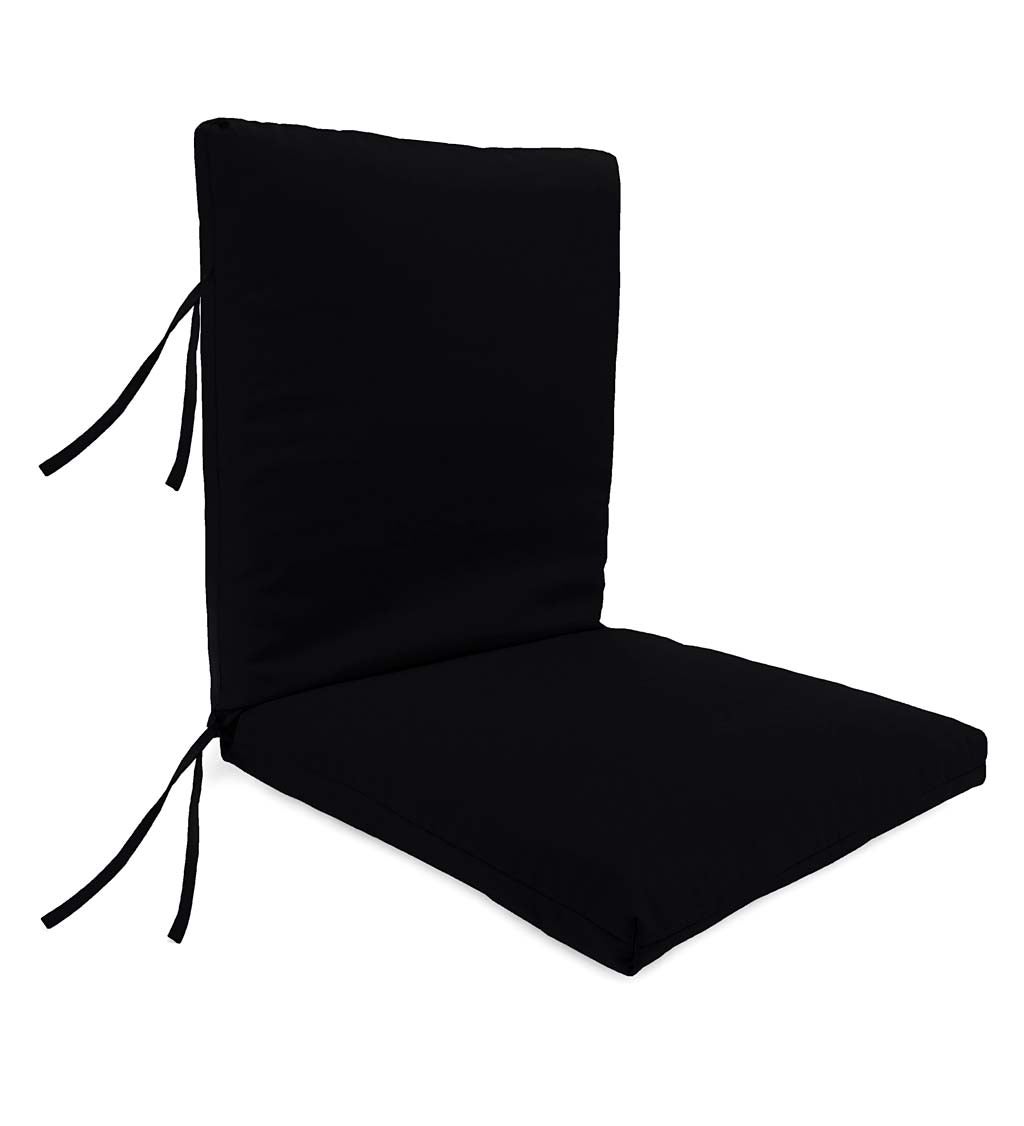 Sunbrella Classic Large Club Chair Cushion With Ties, 44" x 22" with hinge 22" from bottom swatch image