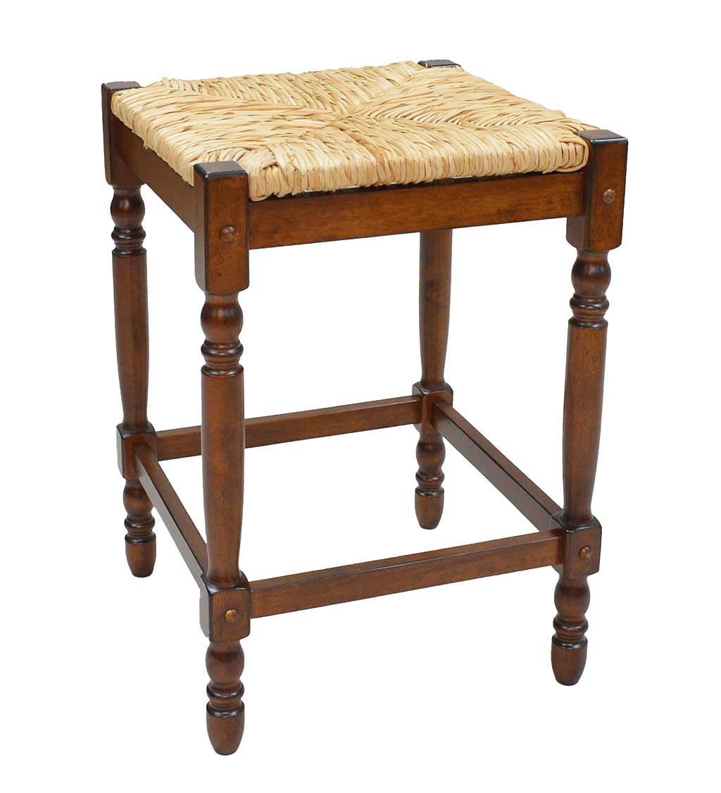 24"-High Counter Stool with Handwoven Rush Seat swatch image