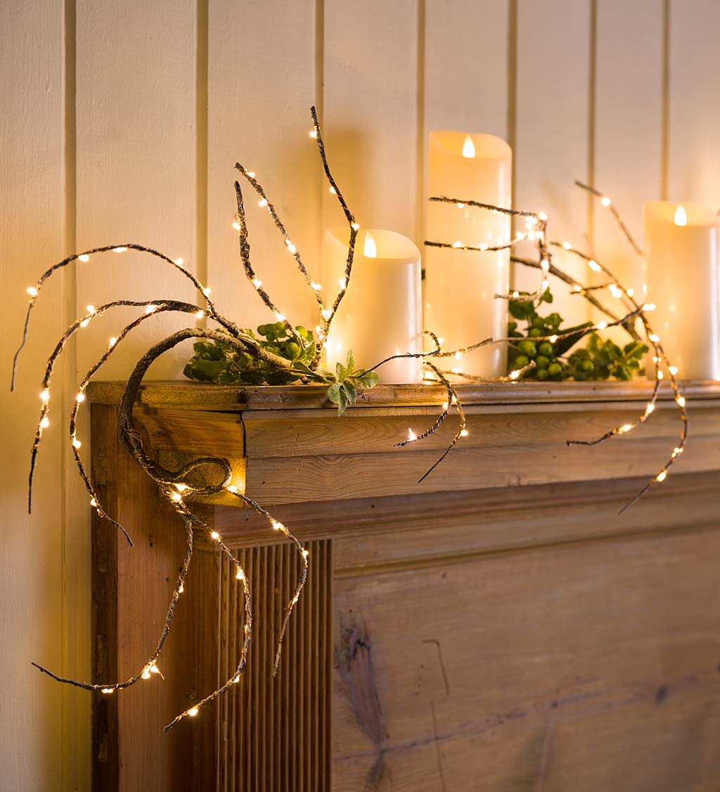 Indoor/Outdoor Birch Garland with 165 Micro LED Lights, 5'L swatch image
