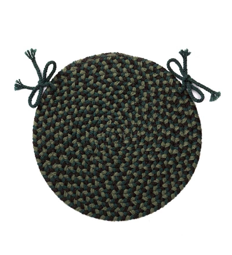 Indoor/Outdoor Braided Polypro Roanoke Round Chair Pad with Ties swatch image