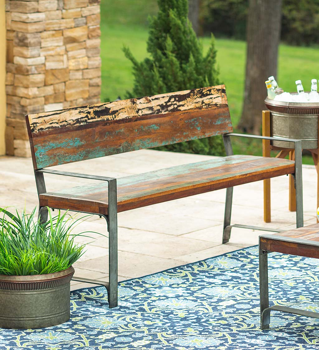 Greenwich Reclaimed Wood Outdoor Bench