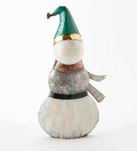 Indoor/Outdoor Vintage Holiday Snowman Metal Christmas Statue
