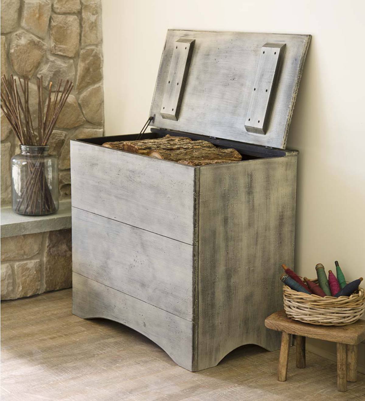 Pine Firewood Storage Box