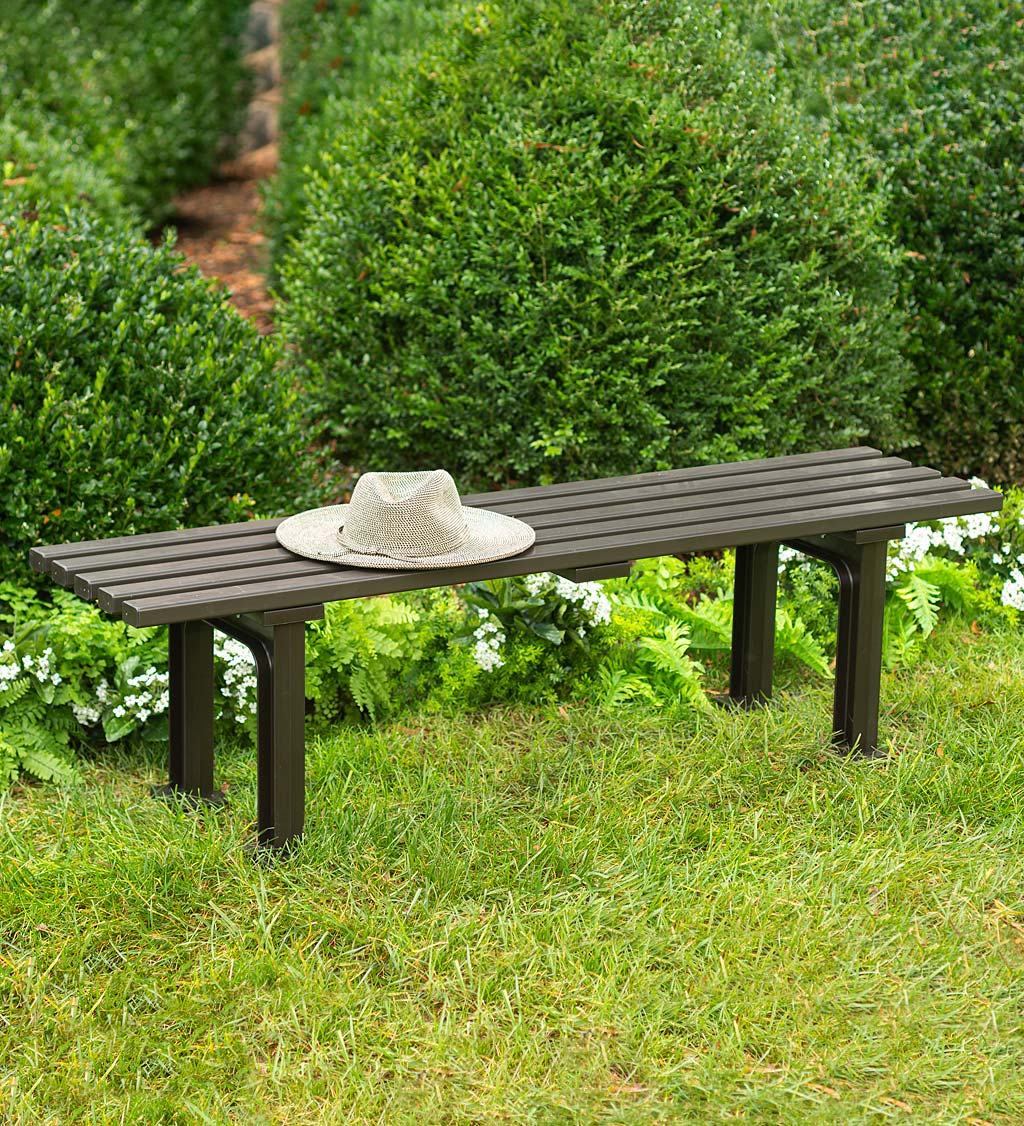 Commercial-Grade Weatherproof Backless Garden Bench