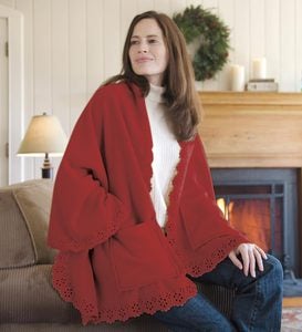 Fleece Cuddle Cape With Pockets And Optional Personalization