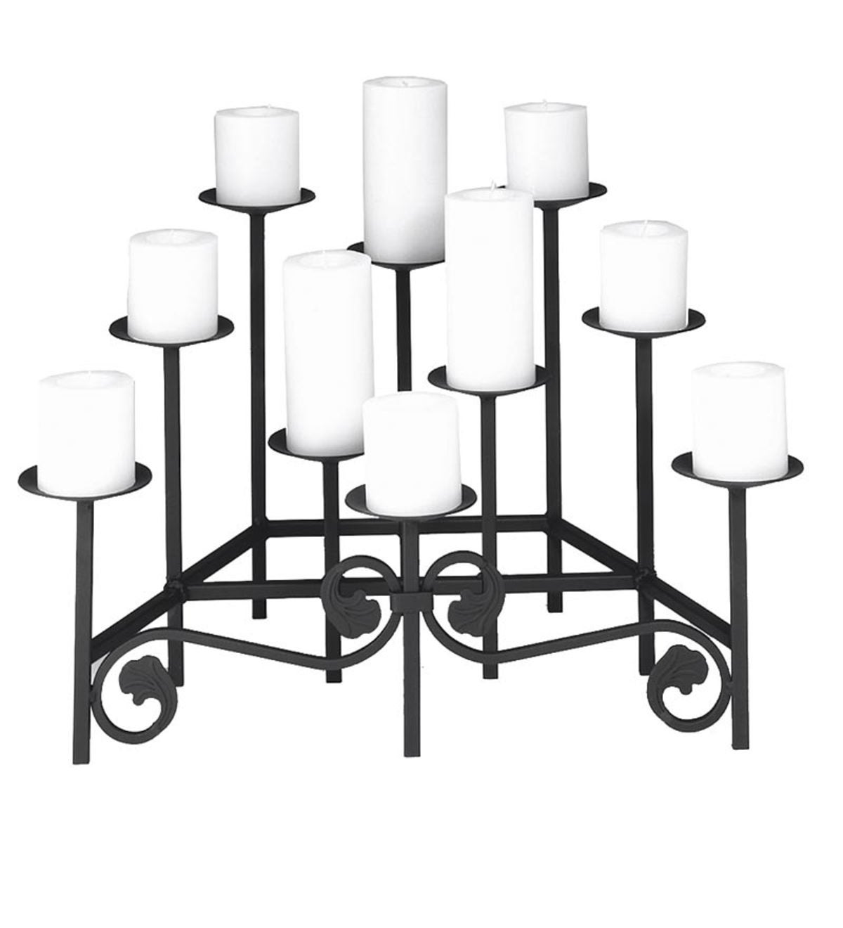 Iron Fireplace Candelabra with Ten Tiers