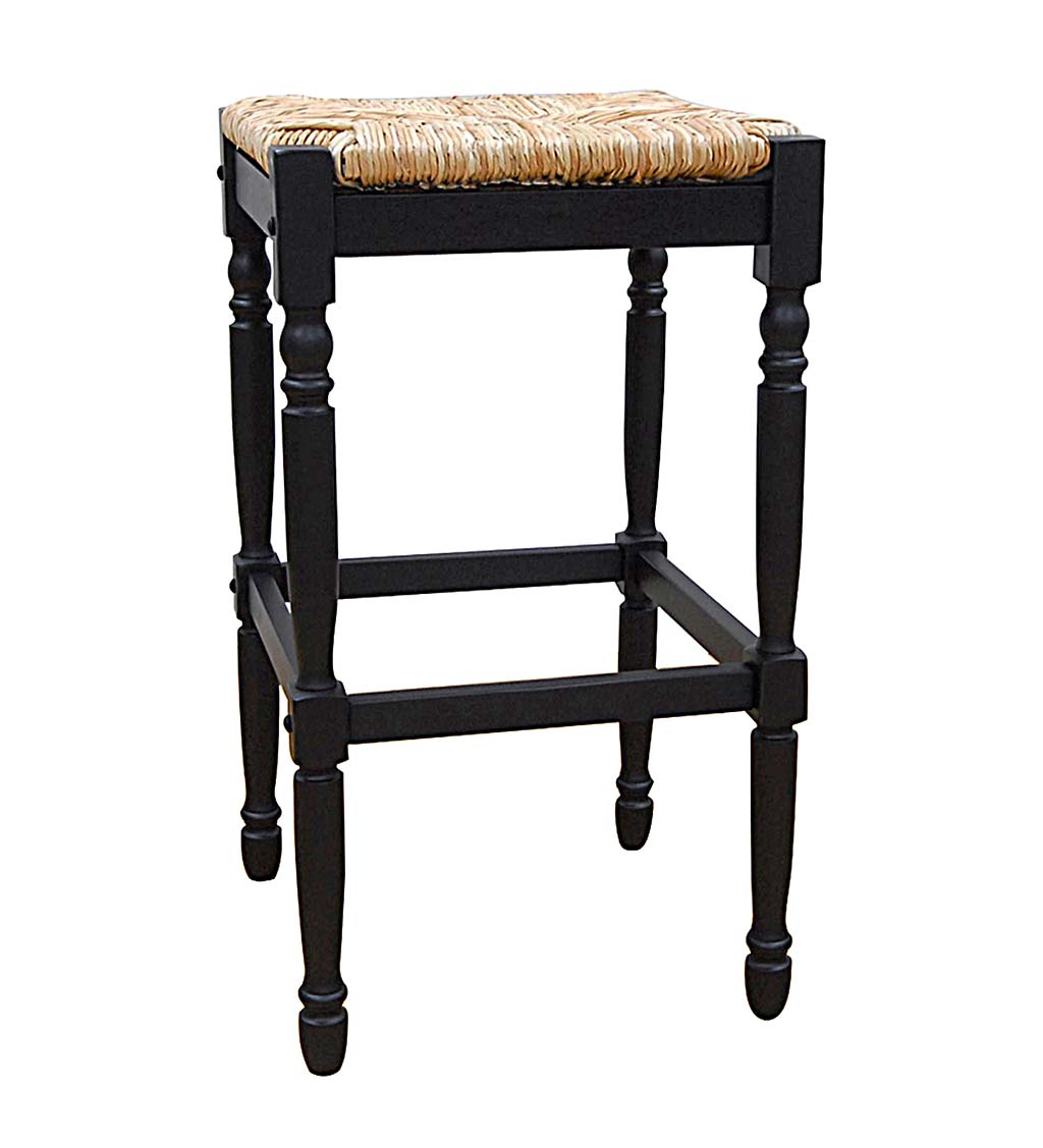 29"-High Counter Stool with Handwoven Rush Seat