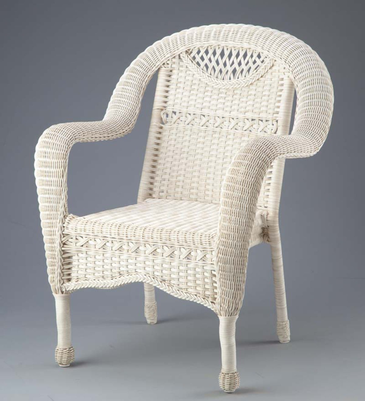 Outdoor Wicker Chair - Outdoor Wicker Stackable Chairs, Set of 2, Grey