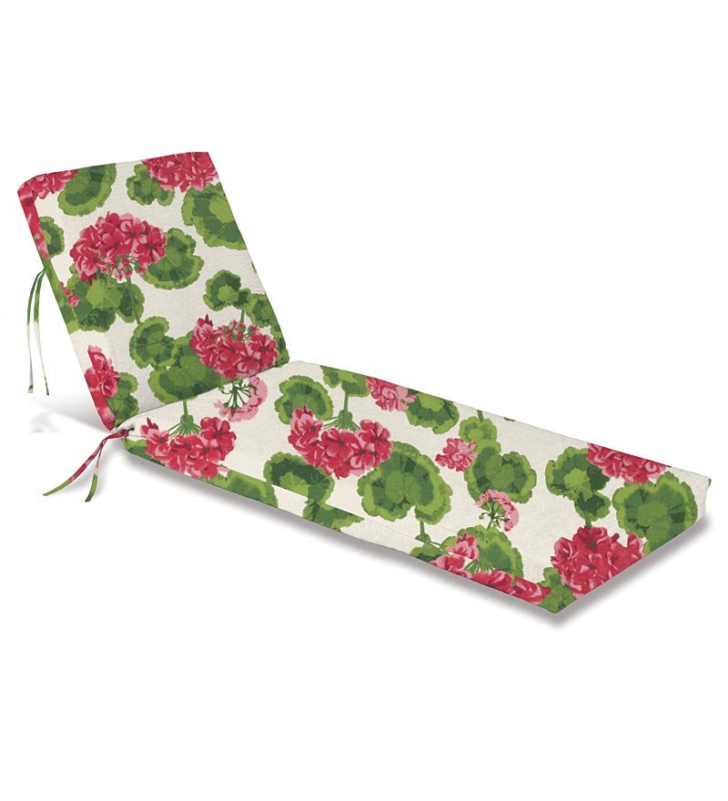 Polyester Classic Chaise Cushion With Ties, 76"x 23"x 3" hinged 47½" from bottom swatch image