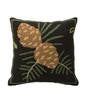 Indoor/Outdoor Woodland Throw Pillow with Pine Cones