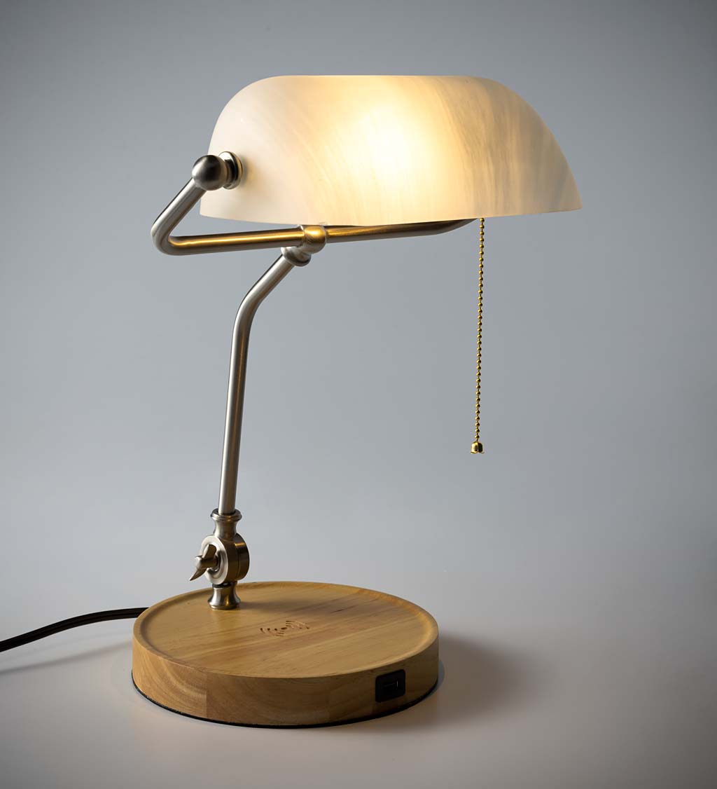 Banker's Desk Lamp With Wireless Charging Station